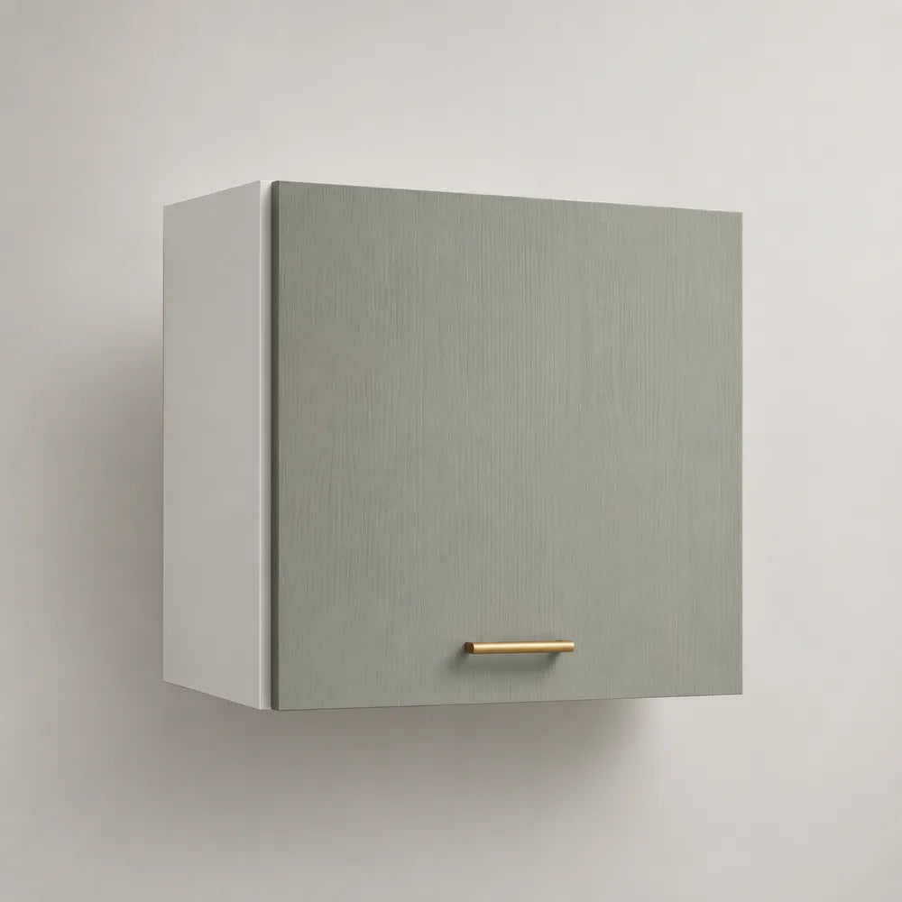 Pensile da cucina 60x35x40 cm grigio chiaro con anta singola in MDF e maniglia oro
