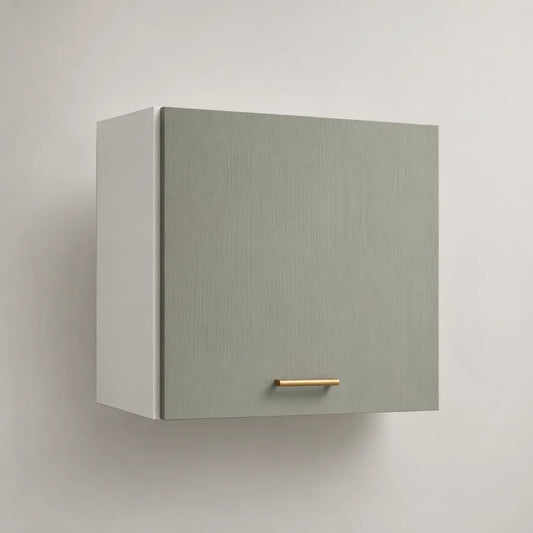 Pensile da cucina 60x35x40 cm grigio chiaro con anta singola in MDF e maniglia oro